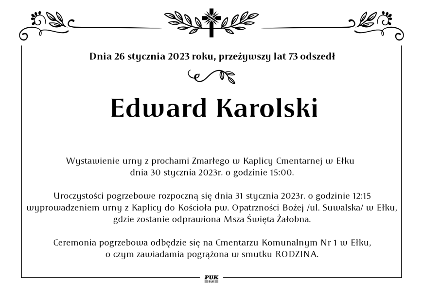 Edward Karolski - nekrolog